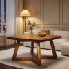 Solid Wood Square Coffee Table, 31.5" Simple Center Table for Living Room
