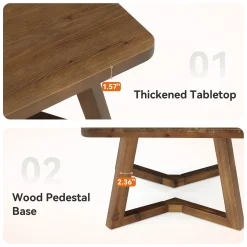Solid Wood Square Coffee Table, 31.5