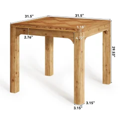 Solid Wood Square Dining Table, 31.5