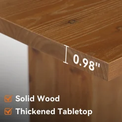 Solid Wood Square Dining Table for 4, 31.5" Kitchen Table with Pedestal Base