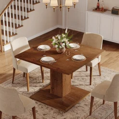 Solid Wood Square Dining Table for 4, 31.5