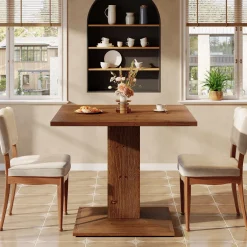 Solid Wood Square Dining Table for 4, 31.5