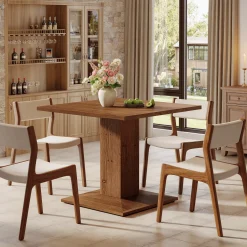 Solid Wood Square Dining Table for 4, 31.5