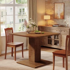 Solid Wood Square Dining Table for 4, 31.5