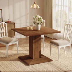 Solid Wood Square Dining Table for 4, 31.5