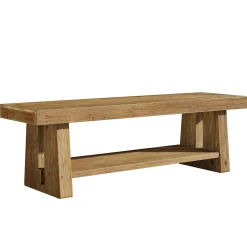 Solid Wood TV Stand for Up to 75 Inch TV, 2-Tier Farmhouse Media Console with Open Shelves