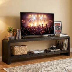 Solid Wood Tv Stand, Rustic Entertainment Center Media Console for Tv Up to 65"