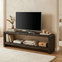Solid Wood Tv Stand, Rustic Entertainment Center Media Console for Tv Up to 65