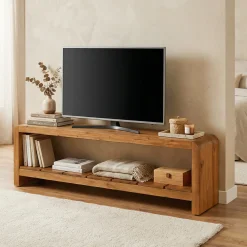 Solid Wood Tv Stand, Rustic Entertainment Center Media Console for Tv Up to 65