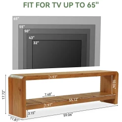 Solid Wood Tv Stand, Rustic Entertainment Center Media Console for Tv Up to 65
