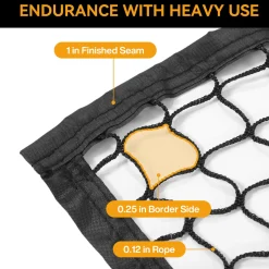 Sports Netting, Nylon Golf Net 10x10, High Impact Golf Practice Net for Backyard, 4 Hooks & 12 Bungee Cords