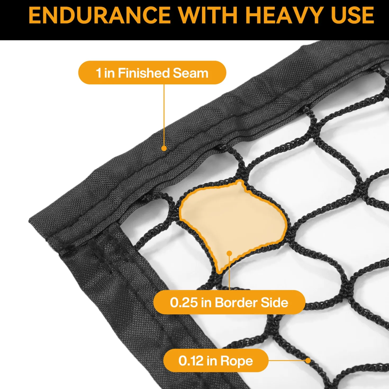 Sports Netting, Nylon Golf Net 10x10, High Impact Golf Practice Net for Backyard, 4 Hooks & 12 Bungee Cords
