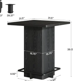 Square Bar Table, 39.37