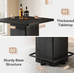 Square Bar Table, 39.37