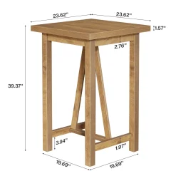 Square Bar Table, 39.4" Tall Counter Height Pub Table Cocktail Table