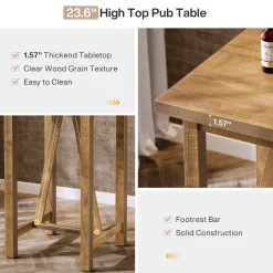 Square Bar Table, 39.4
