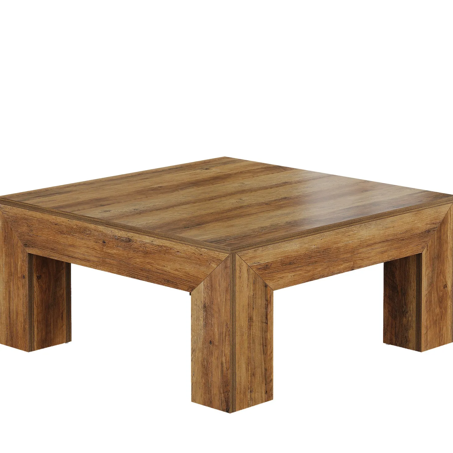 Square Coffee Table, 39.37" Center Tea Accent Table with Sturdy Legs