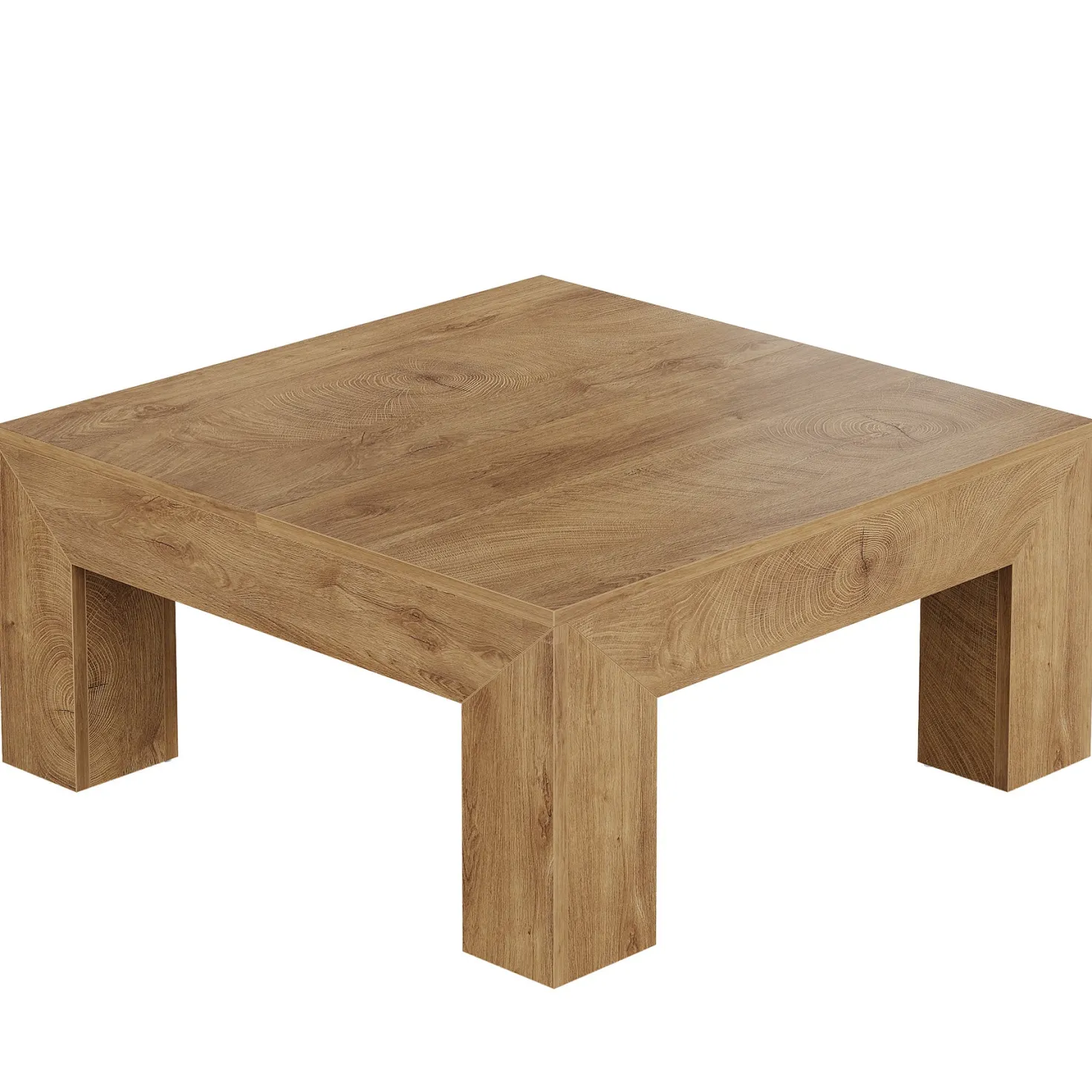 Square Coffee Table, 39.37" Center Tea Accent Table with Sturdy Legs