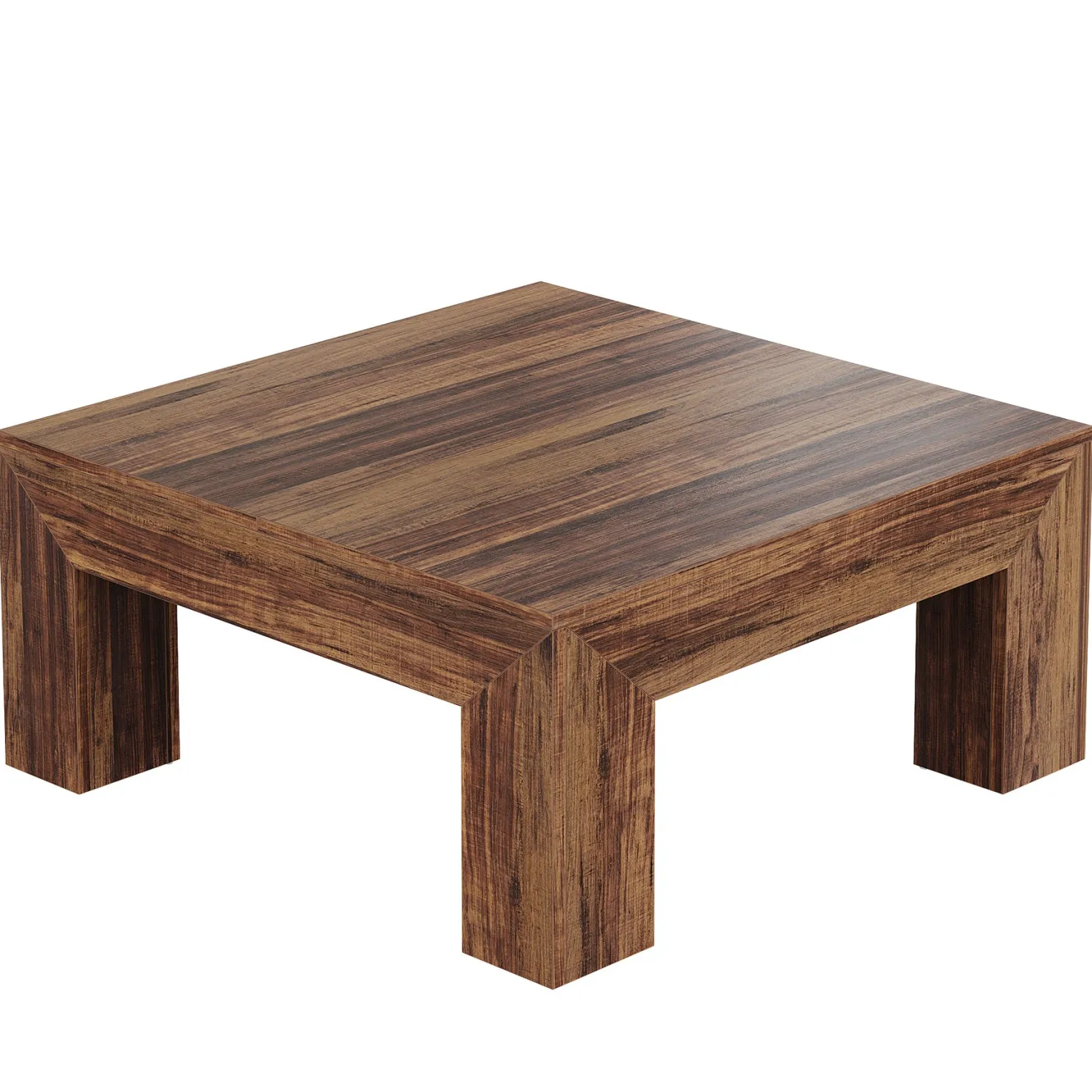 Square Coffee Table, 39.37" Center Tea Accent Table with Sturdy Legs