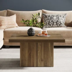 Square Coffee Table, 31.5-Inch Wood Center Table Cocktail Table
