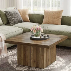 Square Coffee Table, 31.5-Inch Wood Center Table Cocktail Table