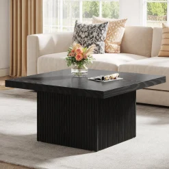 Square Coffee Table, 31.5-Inch Wood Center Table Cocktail Table