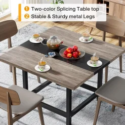 Square Dining Table, Farmhouse 39"x 39"x 29" Kitchen Table for 4