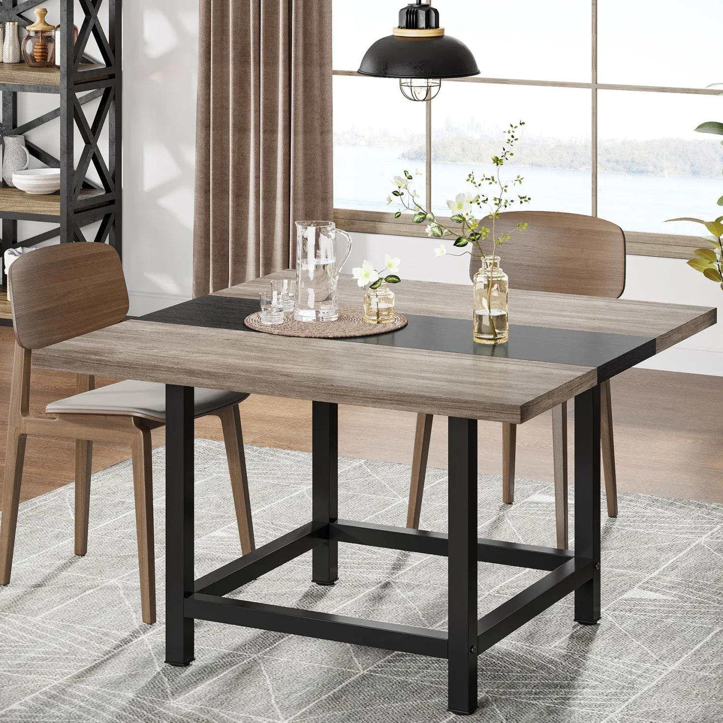 Square Dining Table, Farmhouse 39"x 39"x 29" Kitchen Table for 4