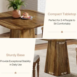 Square Dining Table for 2-4, 31.5