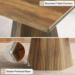 Square Dining Table for 4, 31.5" Kitchen Table with Sturdy Pedestal Base
