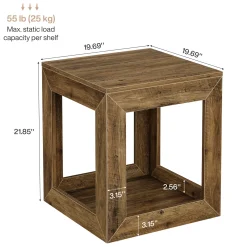 Square End Table, 19.7
