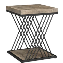 Square End Table, 2-Tier Side Table Modern Bedside Table