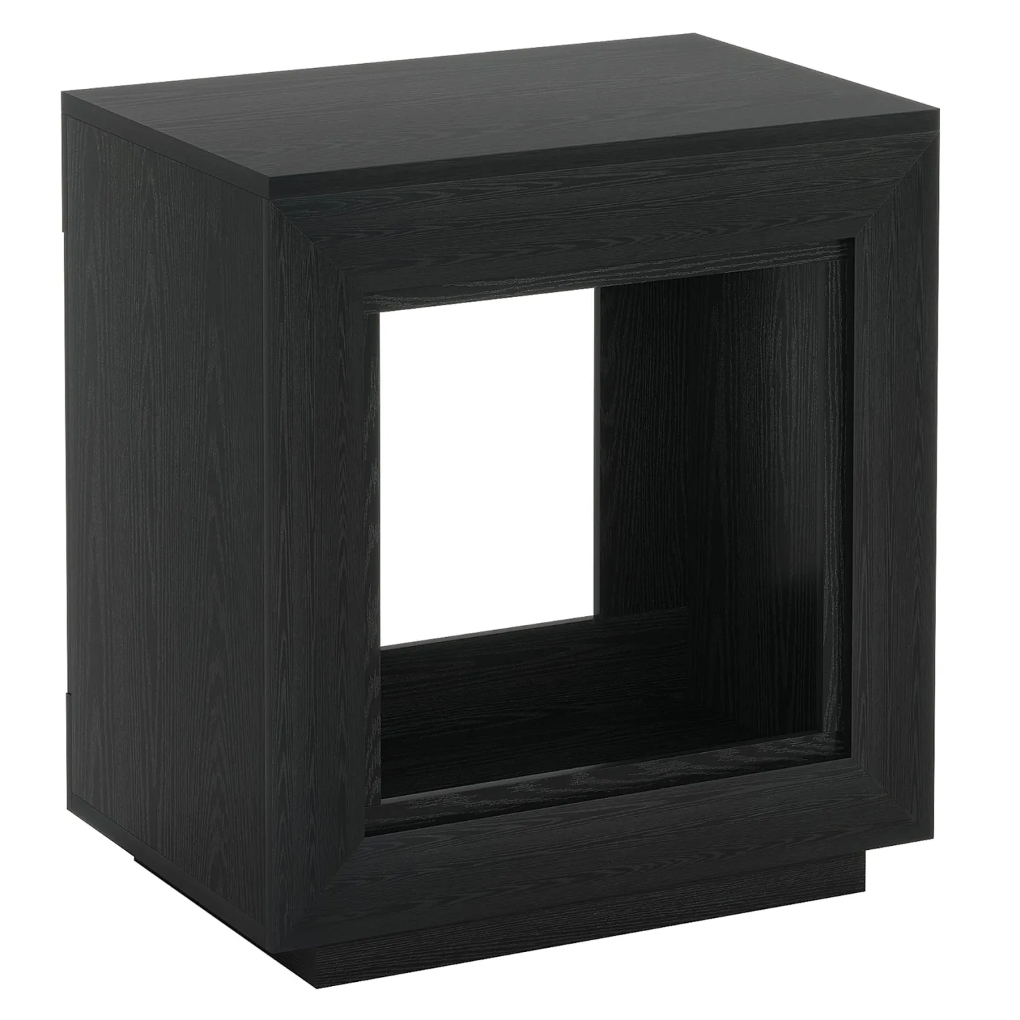 Square End Table, 2-Tier Wooden Sofa Side Table with Storage Shelf