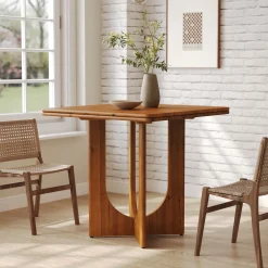 Square Solid Wood Dining Table, 31.5" Kitchen Table for 2-4 People