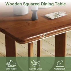 Square Solid Wood Dining Table, 31.5