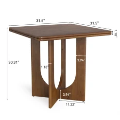 Square Solid Wood Dining Table, 31.5