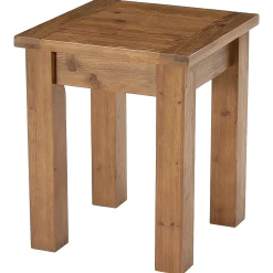 Square Solid Wood Side Table, Farmhouse End Tale with Stable Legs for Small Spaces