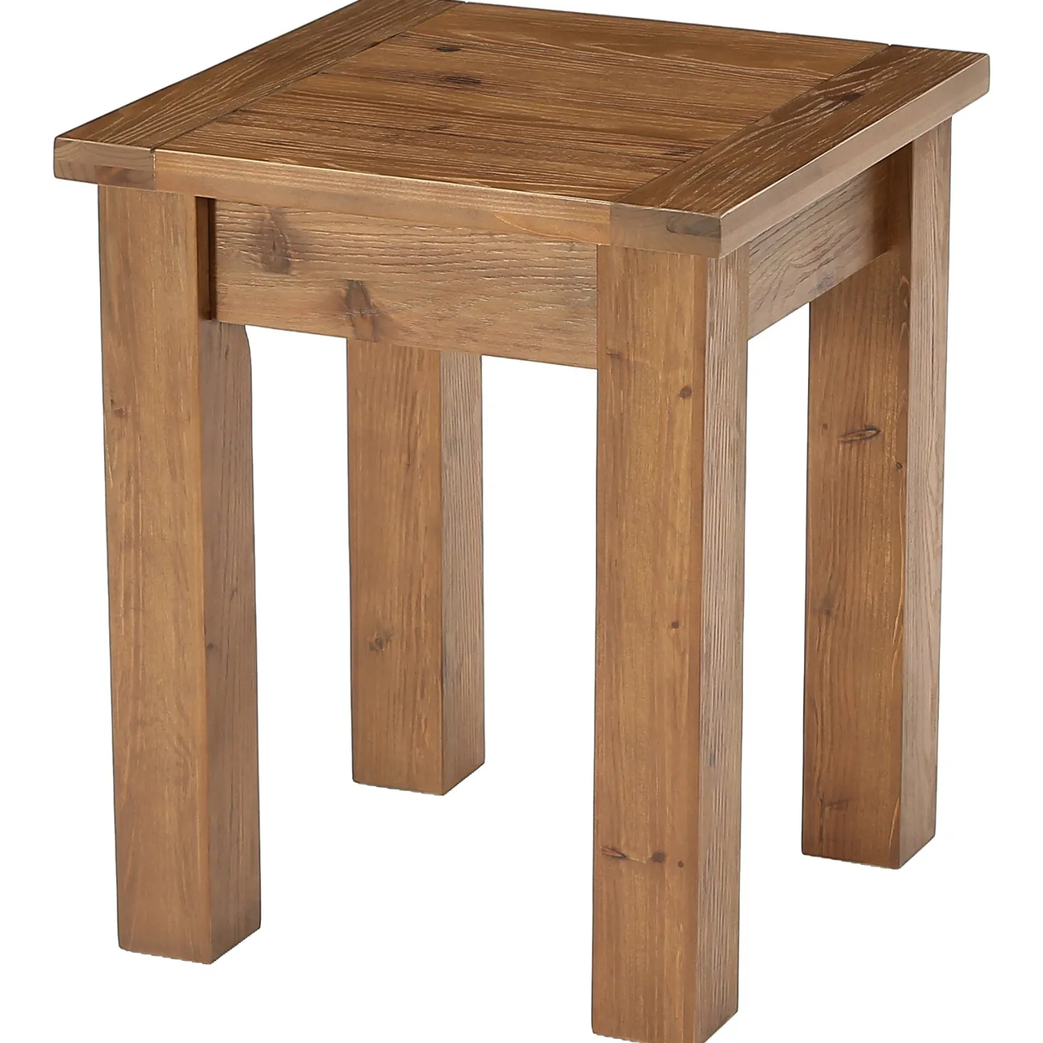 Square Solid Wood Side Table, Farmhouse End Tale with Stable Legs for Small Spaces