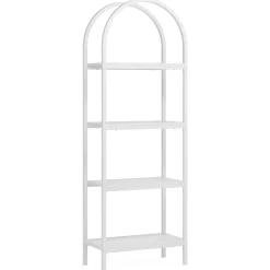 4-Tier / 5-Tier Bookshelf, Arched Bookcase Display Rack with Storage Shelves