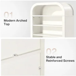 8-Tier Arched Bookshelf, 74” Tall Bookcase Open Display Shelf for Home Office