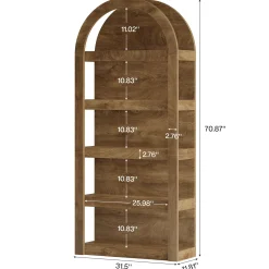 5-Tier Arched Bookshelf, 71