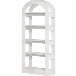 5-Tier Arched Bookshelf, Tall Bookcase Display Shelf for Living Room