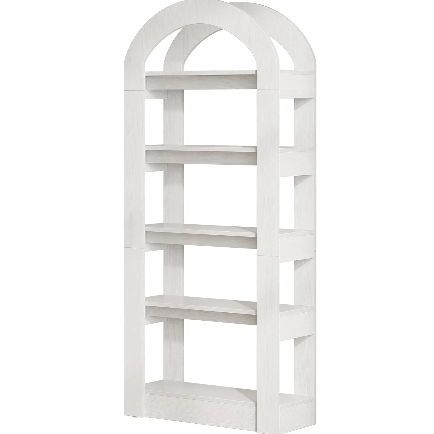 5-Tier Arched Bookshelf, Tall Bookcase Display Shelf for Living Room
