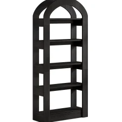 5-Tier Arched Bookshelf, Tall Bookcase Display Shelf for Living Room