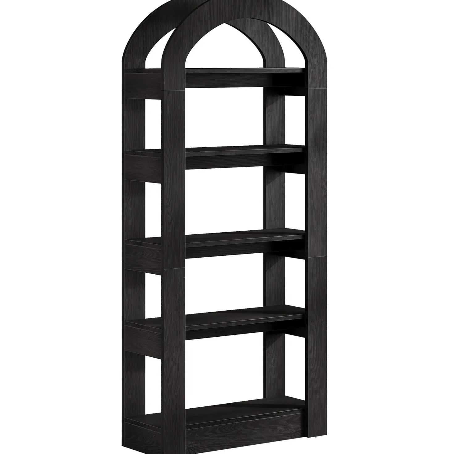 5-Tier Arched Bookshelf, Tall Bookcase Display Shelf for Living Room