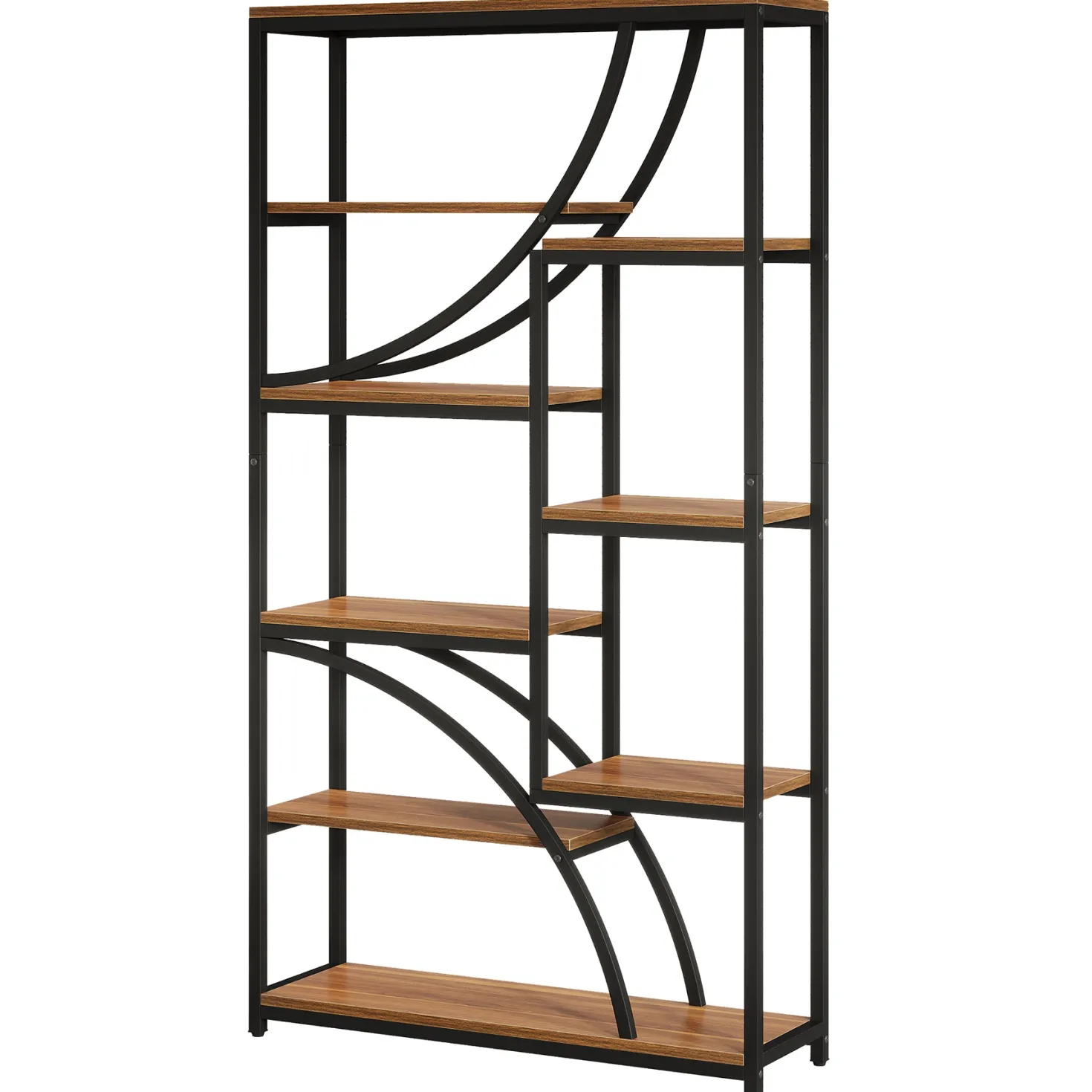 9-Tier Bookcase, 70.87" Industrial Etagere Bookshelf with Open Shelf