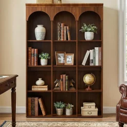 5-Tier Bookcase, 70.9" Tall Arched Bookshelf Open Shelving Unit