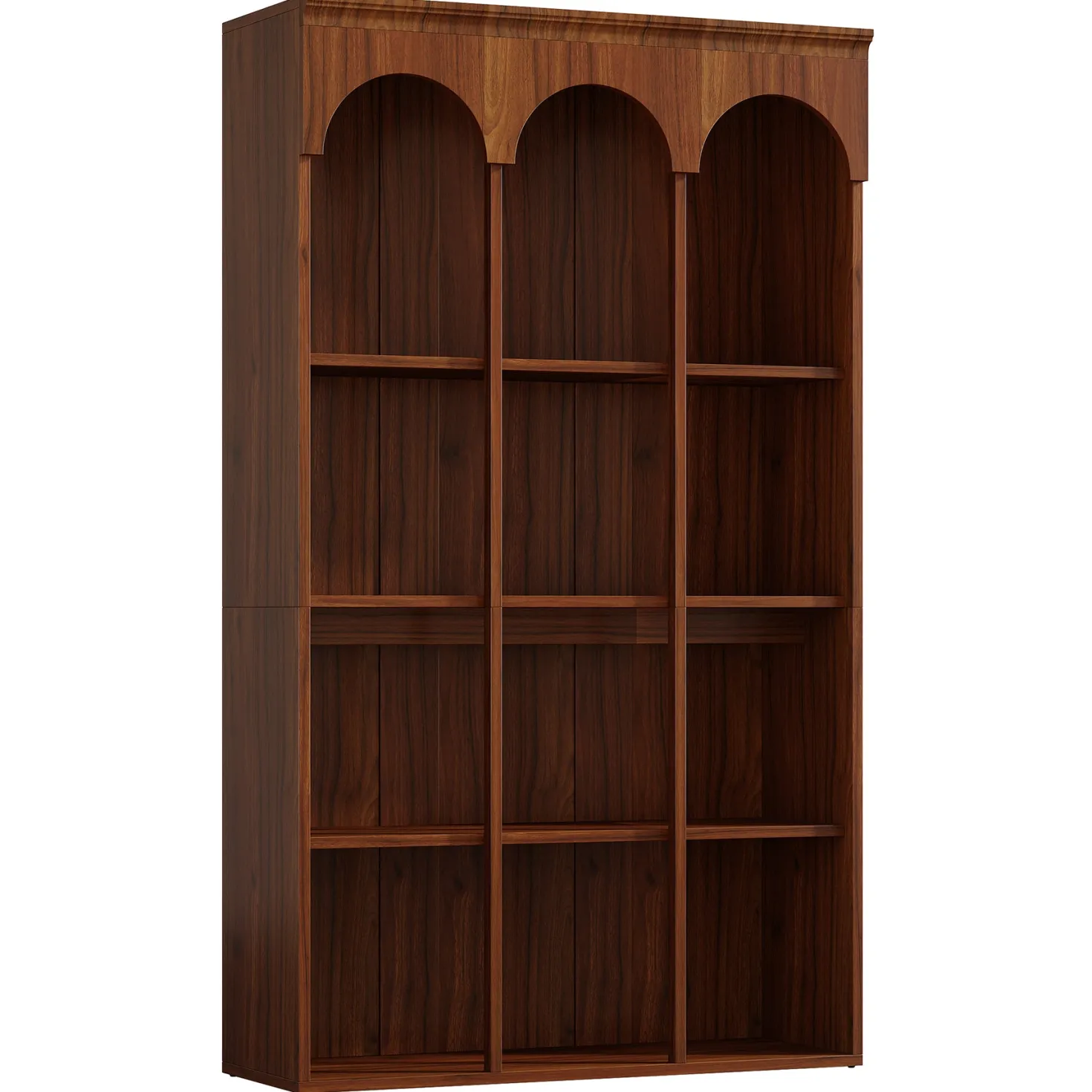 5-Tier Bookcase, 70.9" Tall Arched Bookshelf Open Shelving Unit