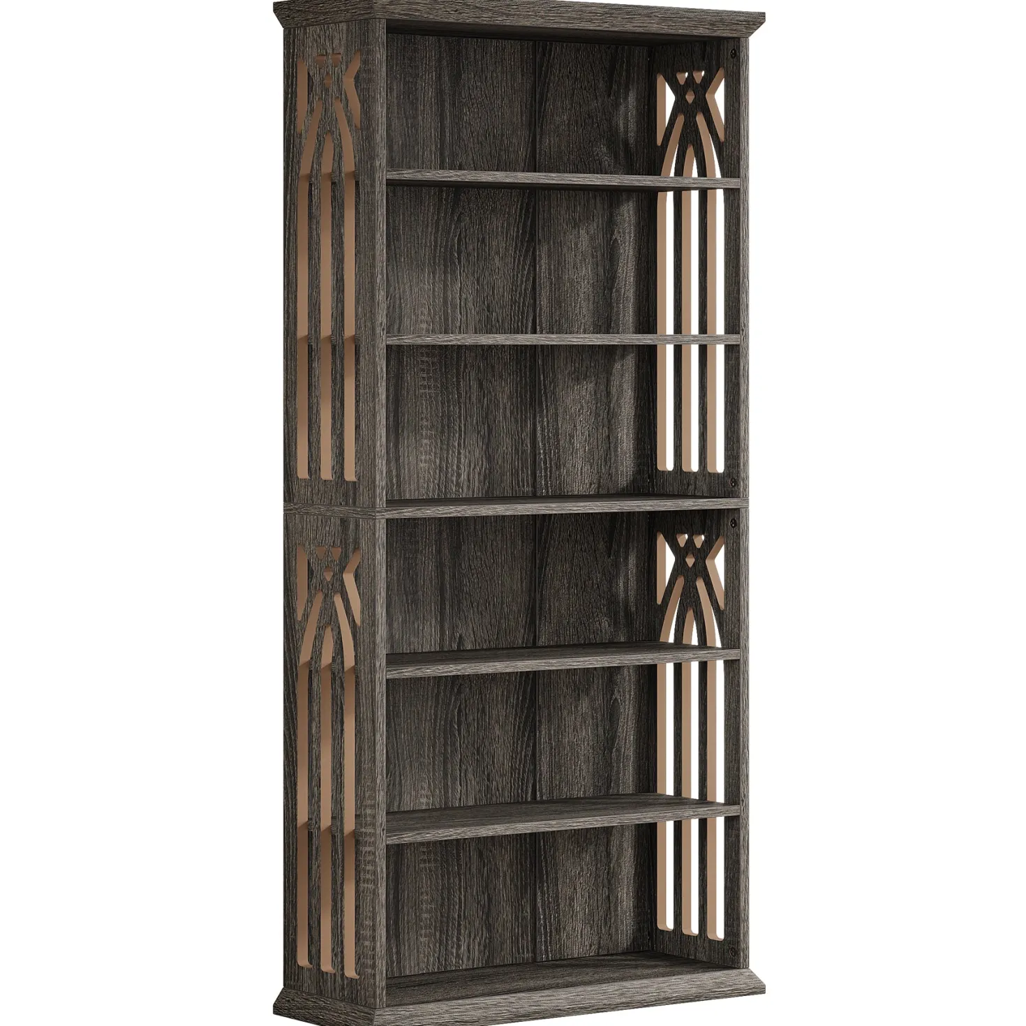 6-Tier Bookshelf, 75" Bookcase Display Shelves Storage Etagere