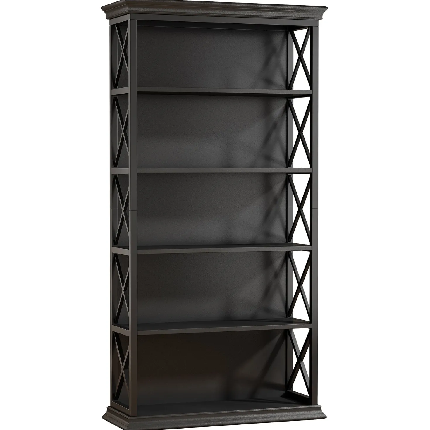6-Tier Bookshelf, 70.87" Etagere Metal and Wooden Bookcase for Home Office